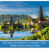 Travel essentials arranged for a Bali holiday during November.