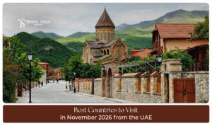 Travellers exploring scenic international destinations during a November holiday from the UAE.