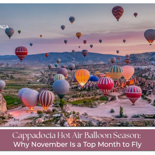 Cappadocia hot air balloon season in November.