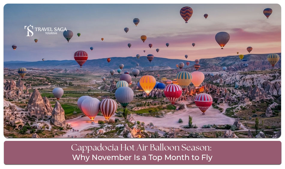 Cappadocia hot air balloon season in November.