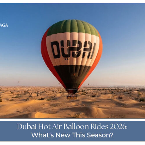 Dubai hot air balloon rides 2026 over the desert at sunrise.