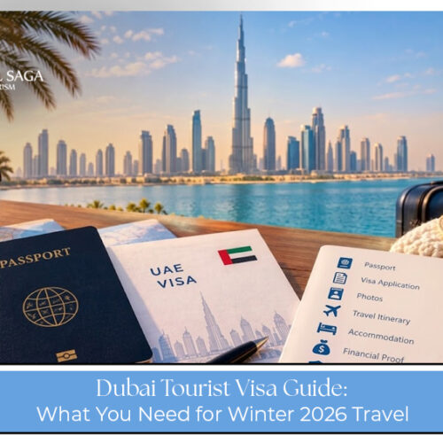 Travellers preparing documents and planning their Dubai holiday visa application.
