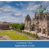 Traveller preparing documents and completing the visa application process for Germany.