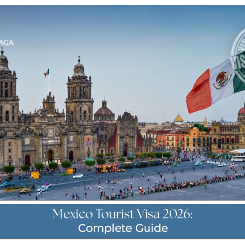 A traveler reviewing passport, visa documents, and requirements for visiting Mexico.