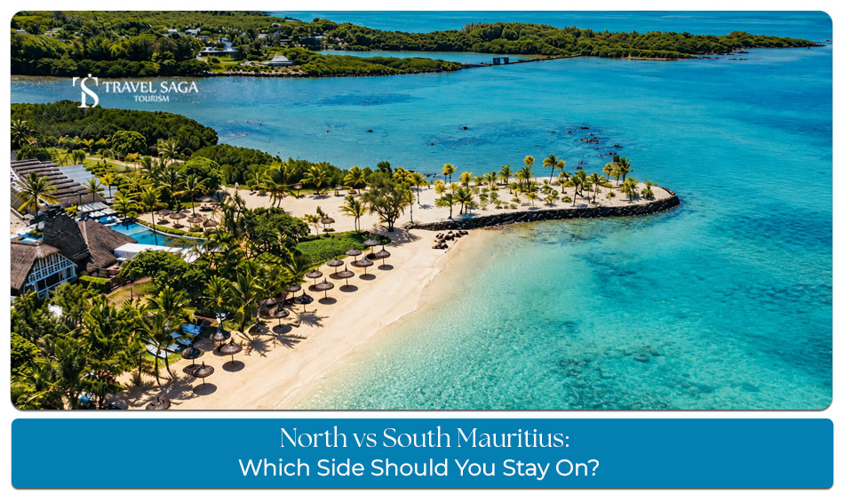 Scenic Mauritius coastline highlighting the different travel experiences across the northern and southern regions.