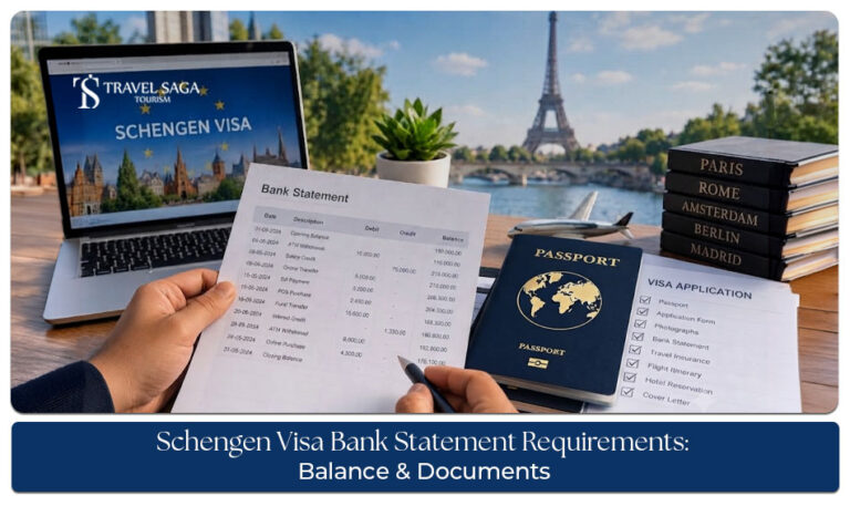 Schengen visa bank statement requirements for financial proof.