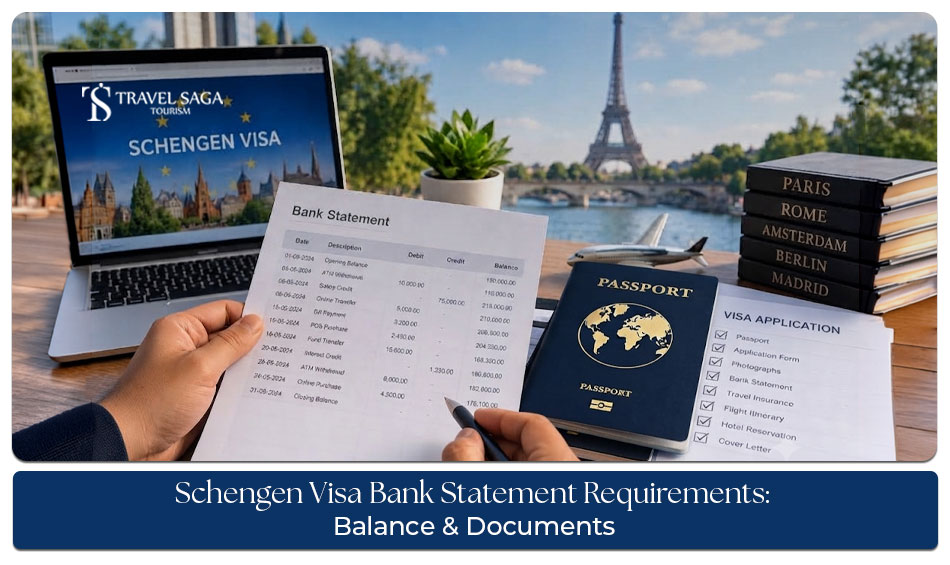Schengen visa bank statement requirements for financial proof.