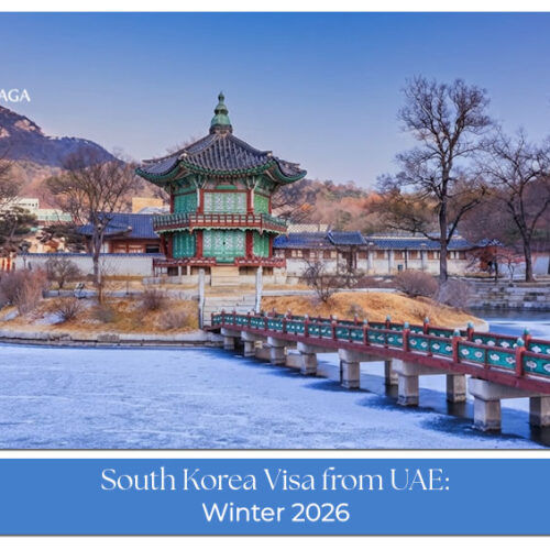 Traveler preparing documents for a South Korea tourist visa application from the UAE.