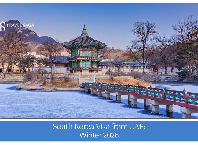Traveler preparing documents for a South Korea tourist visa application from the UAE.