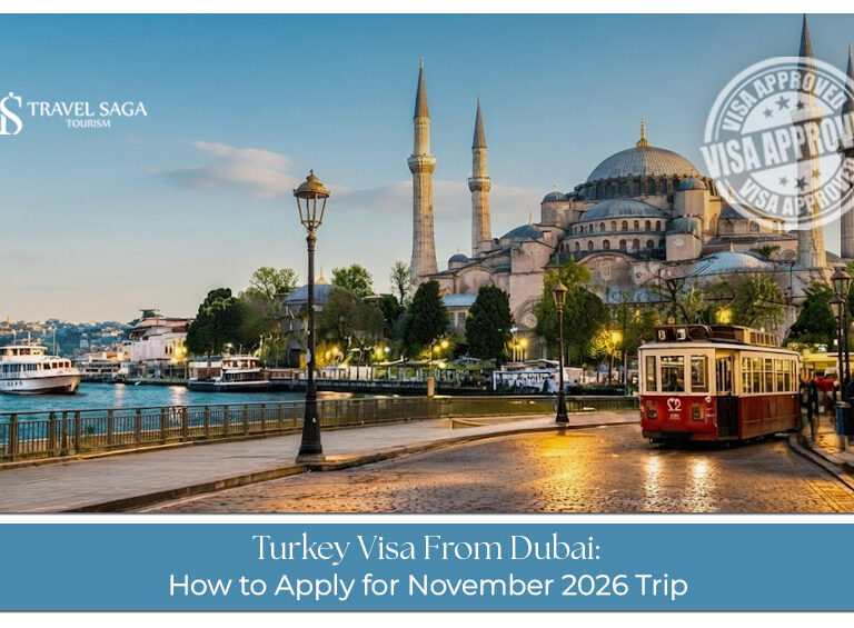 Traveller preparing documents for a Turkey holiday from Dubai.