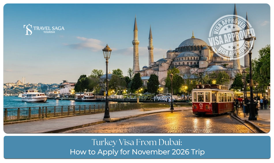 Traveller preparing documents for a Turkey holiday from Dubai.