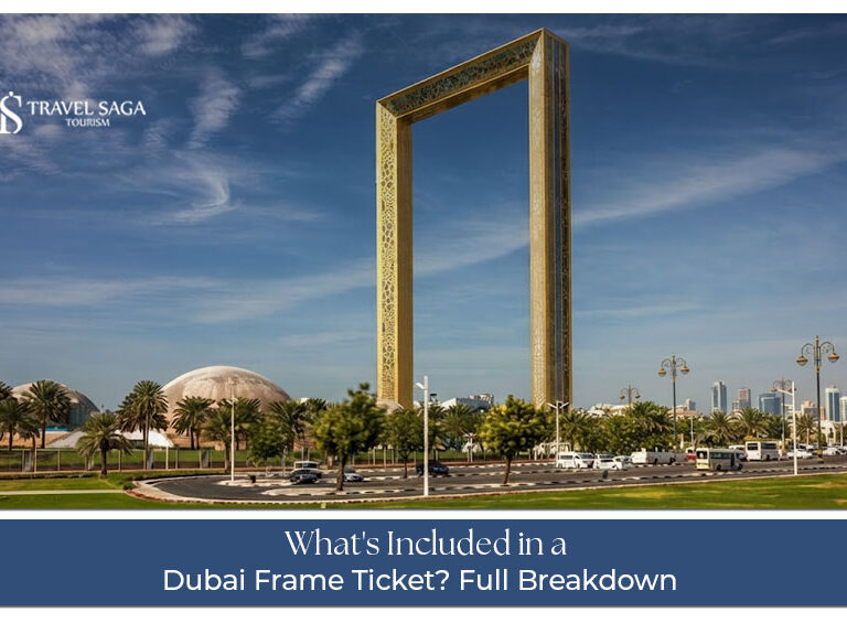 Dubai Frame ticket inclusions covering the main galleries and Sky Deck experience.