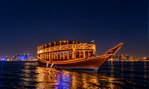 Dhow Cruise Dubai Marina with Skyline Views