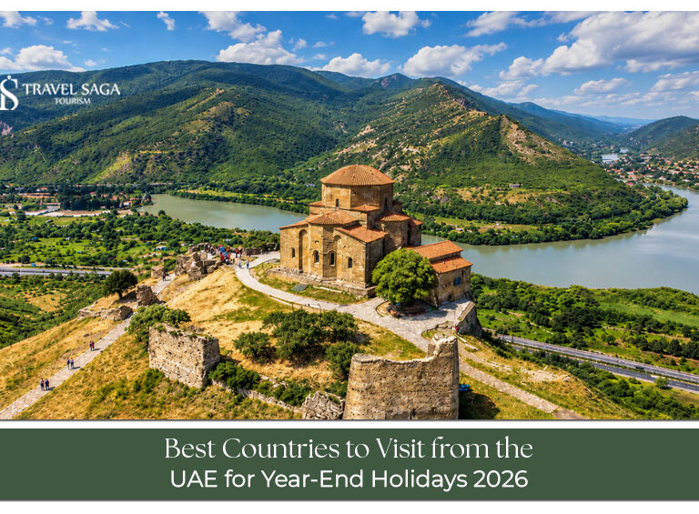 Travellers exploring a scenic international destination during the year-end holiday season, enjoying festive attractions and winter landscapes.