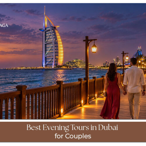 Couples enjoying a romantic evening with sparkling city views and sunset scenery in Dubai.