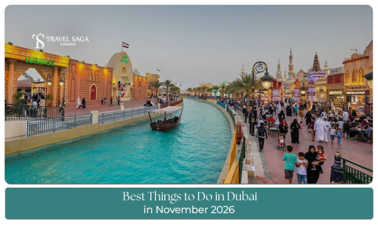 Travellers enjoying Dubai attractions, outdoor activities, and sightseeing during the pleasant November weather.