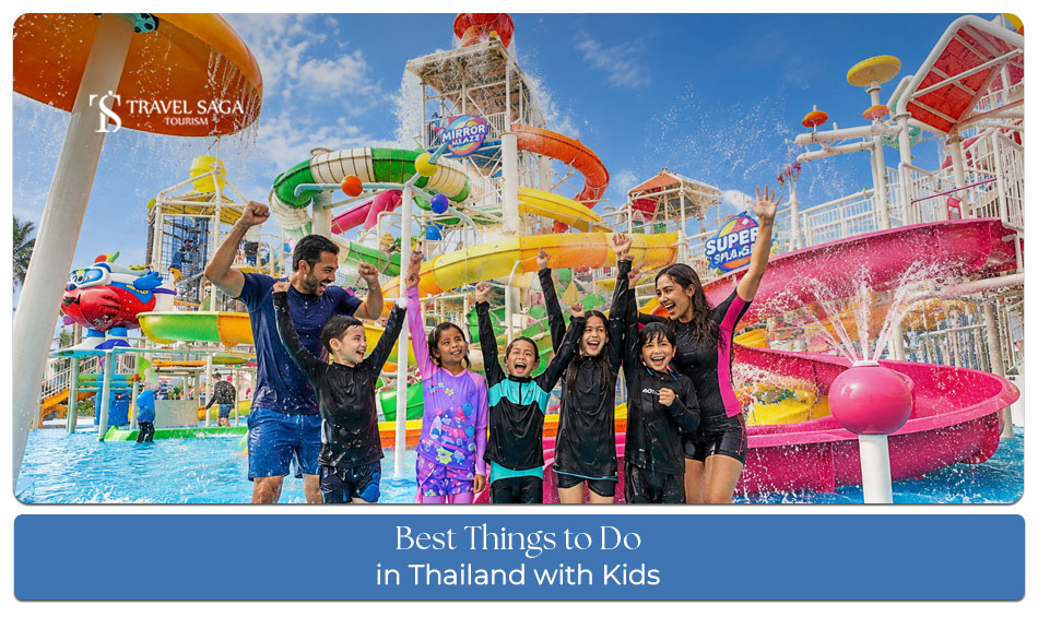 Children enjoying family-friendly attractions and outdoor adventures during a holiday in Thailand.