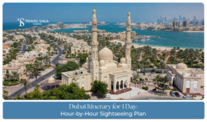 One-day Dubai itinerary featuring major attractions, sightseeing stops and an hour-by-hour travel plan