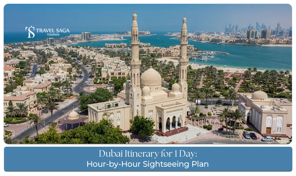 One-day Dubai itinerary featuring major attractions, sightseeing stops and an hour-by-hour travel plan