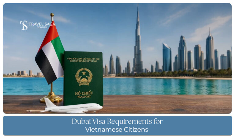 Vietnamese traveller preparing documents for a Dubai tourist visa application.