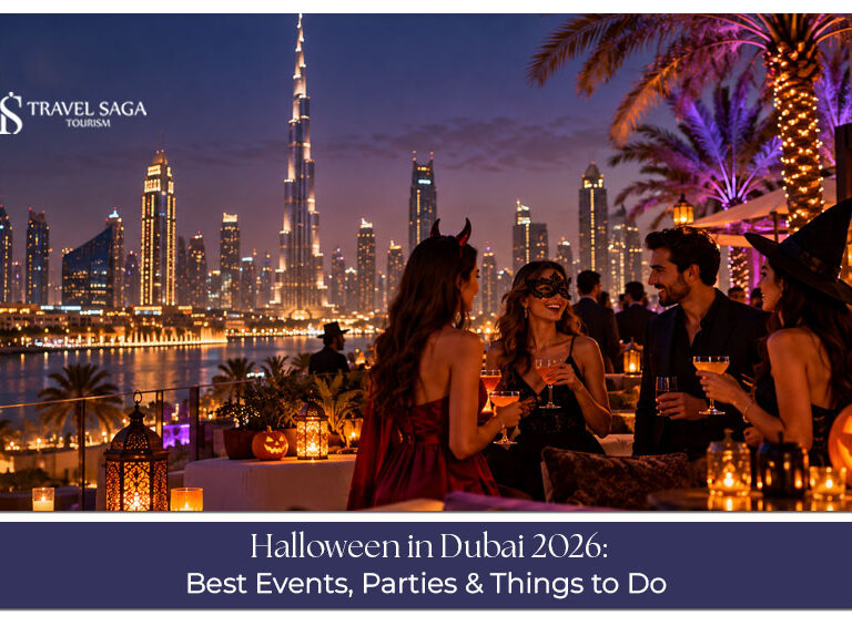 Halloween in Dubai 2026 featuring spooky theme park attractions, costume parties, family activities and festive nightlife