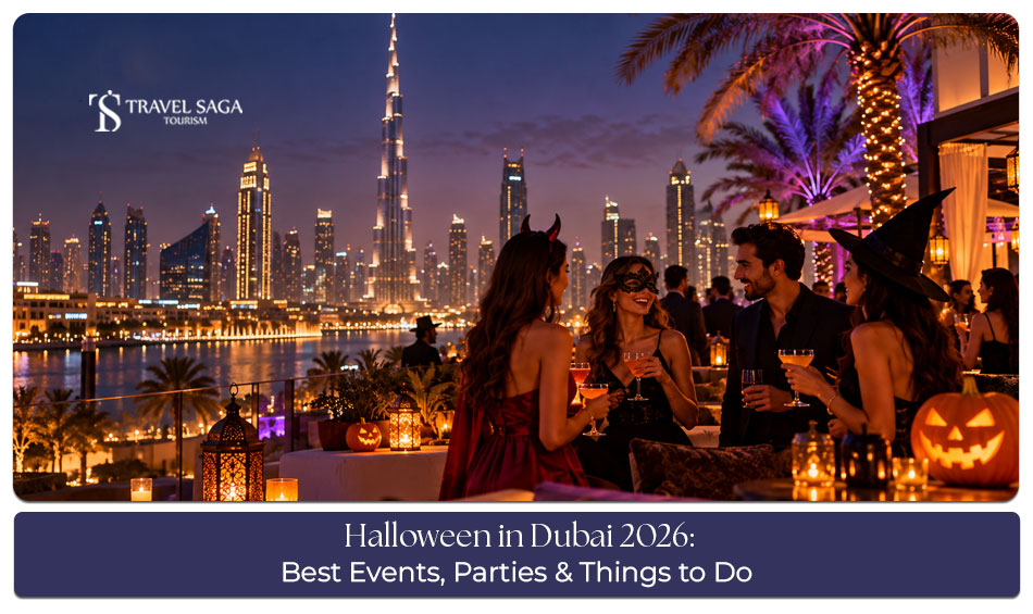 Halloween in Dubai 2026 featuring spooky theme park attractions, costume parties, family activities and festive nightlife