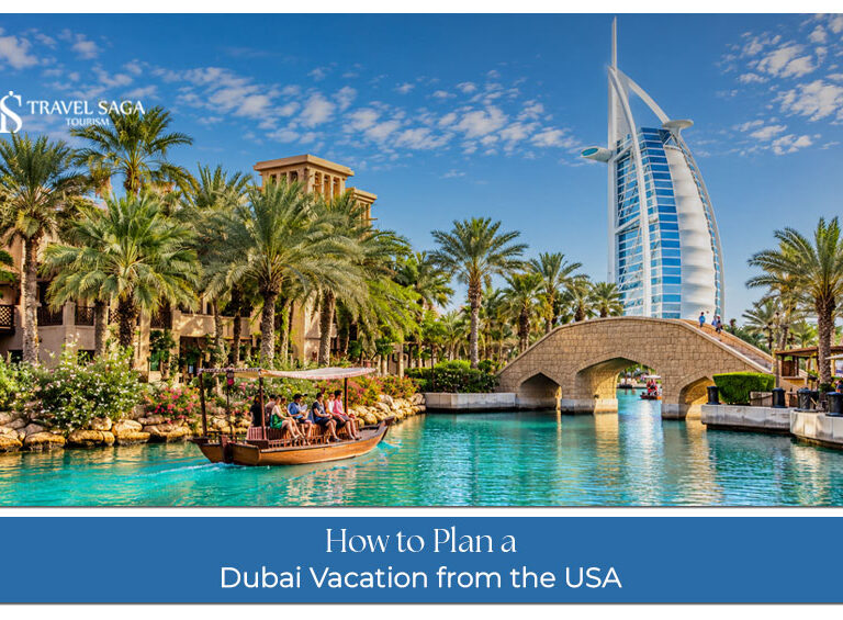 Traveller planning flights, accommodation, and activities for a Dubai vacation from the USA.