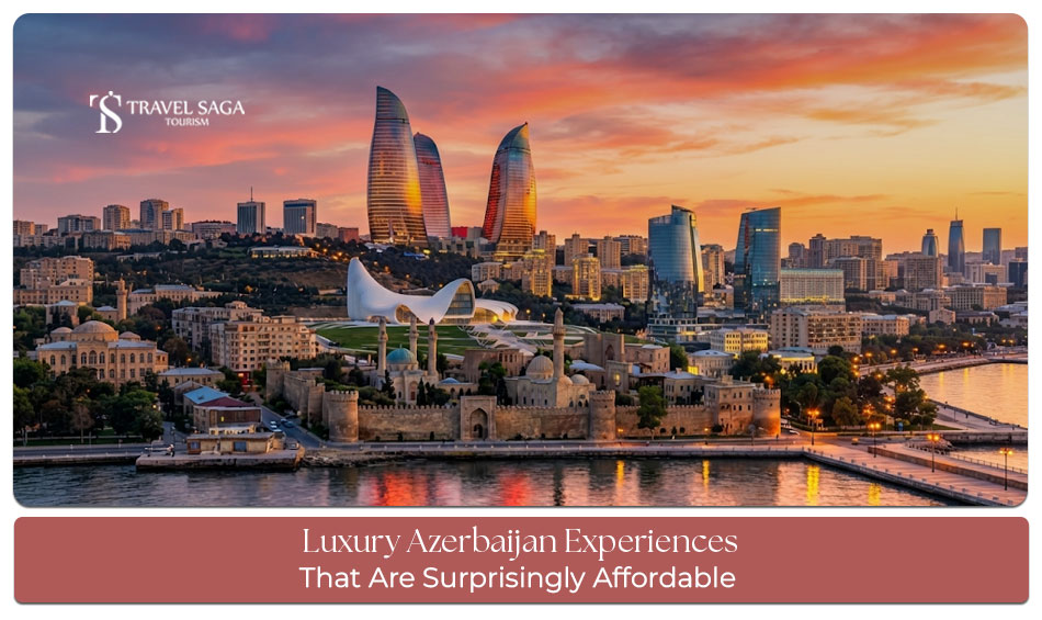 Travellers enjoying elegant Azerbaijan experiences with scenic views, cultural attractions, and upscale surroundings.
