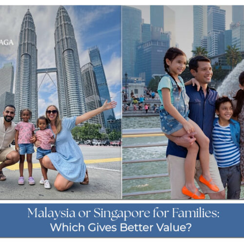 Family enjoying a holiday experience while comparing Malaysia and Singapore.