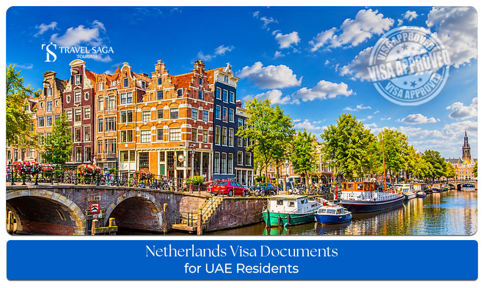 UAE resident organising passport, Emirates ID, and supporting paperwork for a Netherlands visa application.