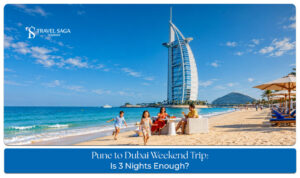 Travellers enjoying a short Dubai getaway with city skyline views and iconic attractions.