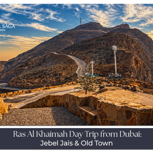 Ras Al Khaimah day trip from Dubai featuring Jebel Jais mountains, Dhayah Fort and scenic UAE landscapes