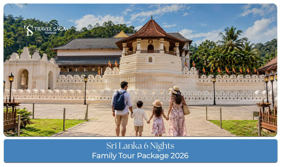 Sri Lanka 6 Nights Family Tour Package 2026 featuring scenic beaches, cultural landmarks and family sightseeing experiences