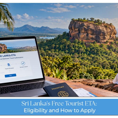 Sri Lanka free tourist ETA for eligible travellers, showing passport and online travel authorisation application