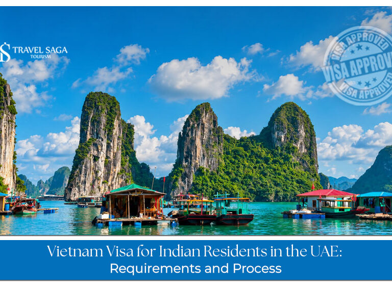 Traveller preparing a passport and visa documents for a Vietnam trip while residing in the UAE.