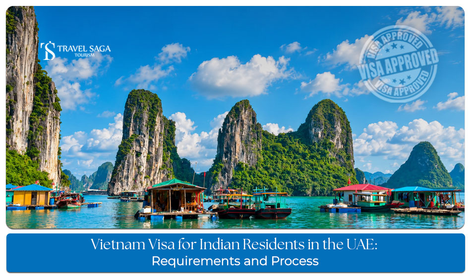 Traveller preparing a passport and visa documents for a Vietnam trip while residing in the UAE.