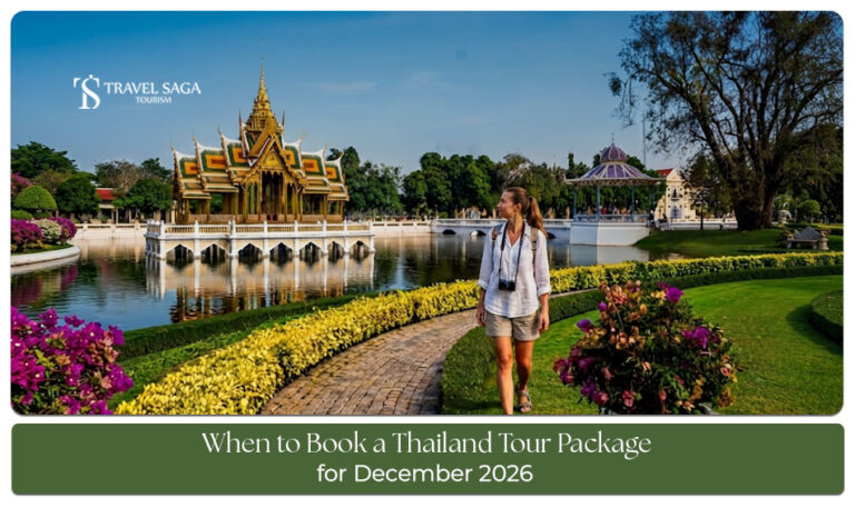 Travellers enjoying Thailand’s tropical beaches and scenic attractions during a December holiday.
