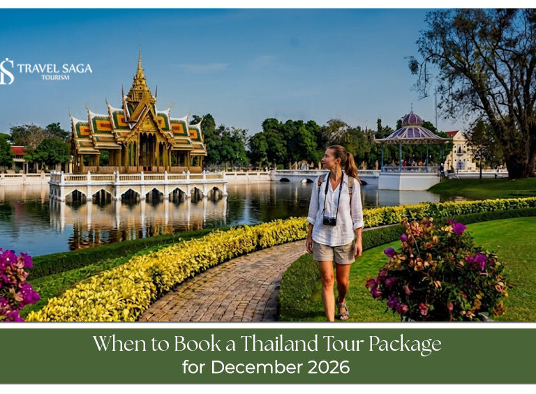 Travellers enjoying Thailand’s tropical beaches and scenic attractions during a December holiday.