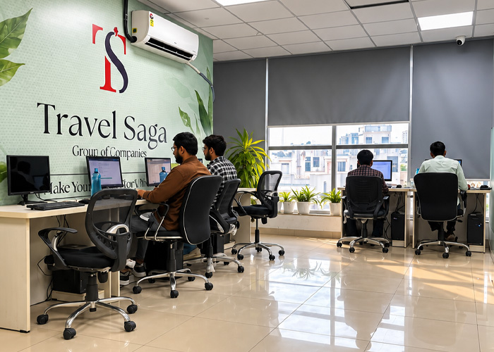 Travel Saga Group of Companies India office workspace