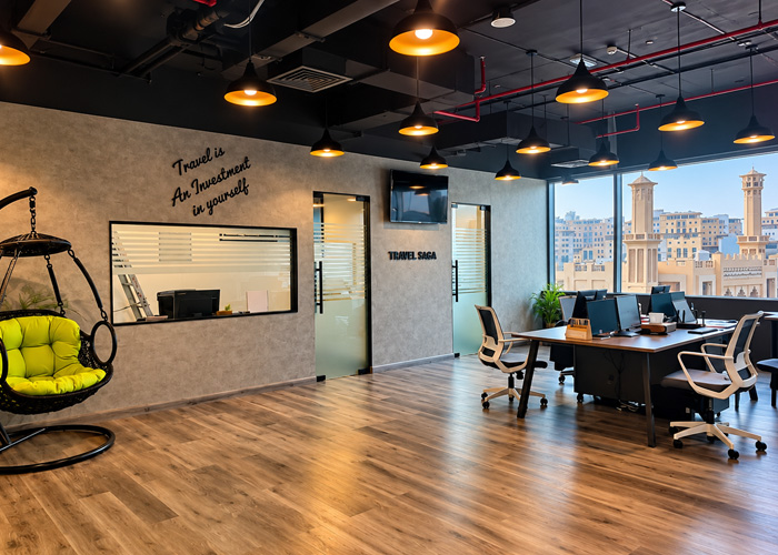 Travel Saga Tourism office interior in Dubai
