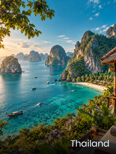 Thailand tropical destination with scenic beaches and attractions